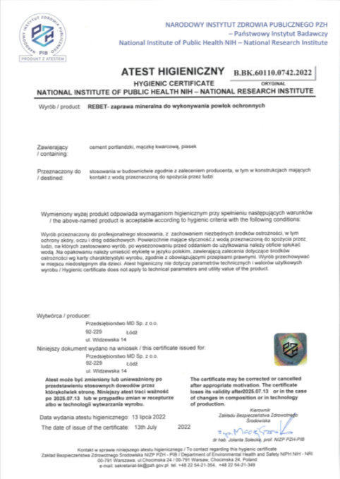 Atest higieniczny PZH 2022-2025